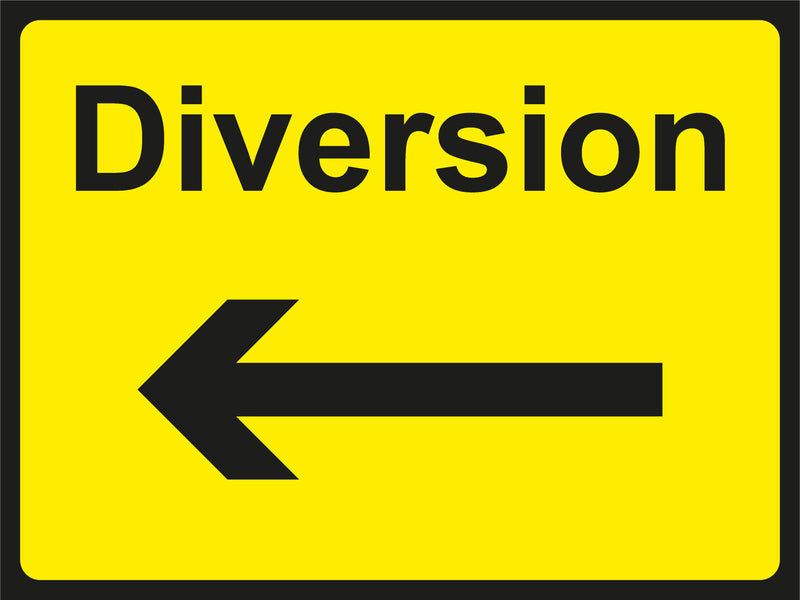Temporary Sign - Diversion (arrow left)