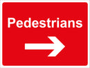 Temporary Sign - Pedestrians (arrow right)
