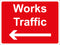 Temporary Sign - Works traffic (left)