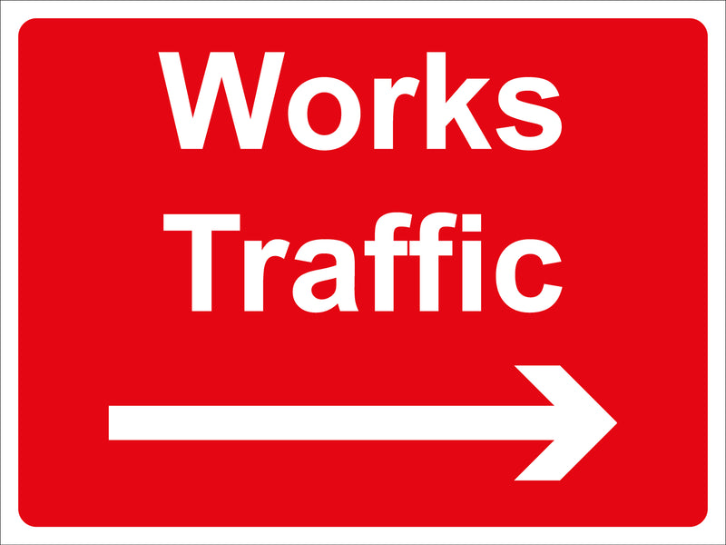 Temporary Sign - Works traffic (right)