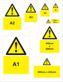 Warning Sign - DANGER Overhead cables Height limit
