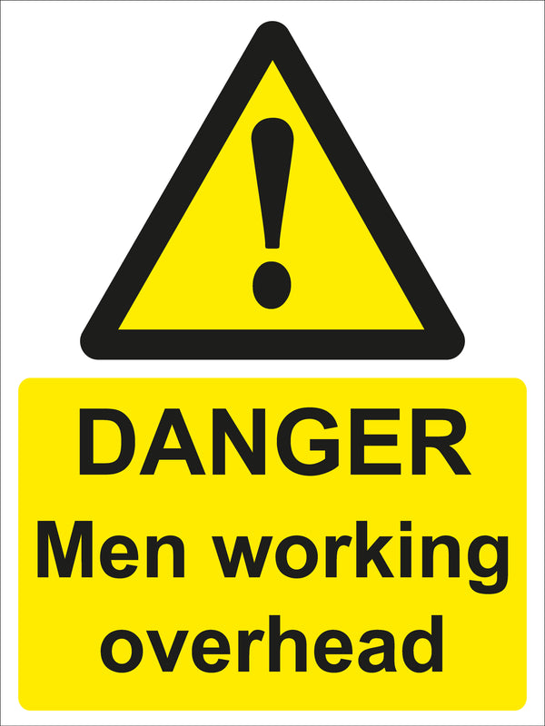 Warning Sign - DANGER Men working overhead