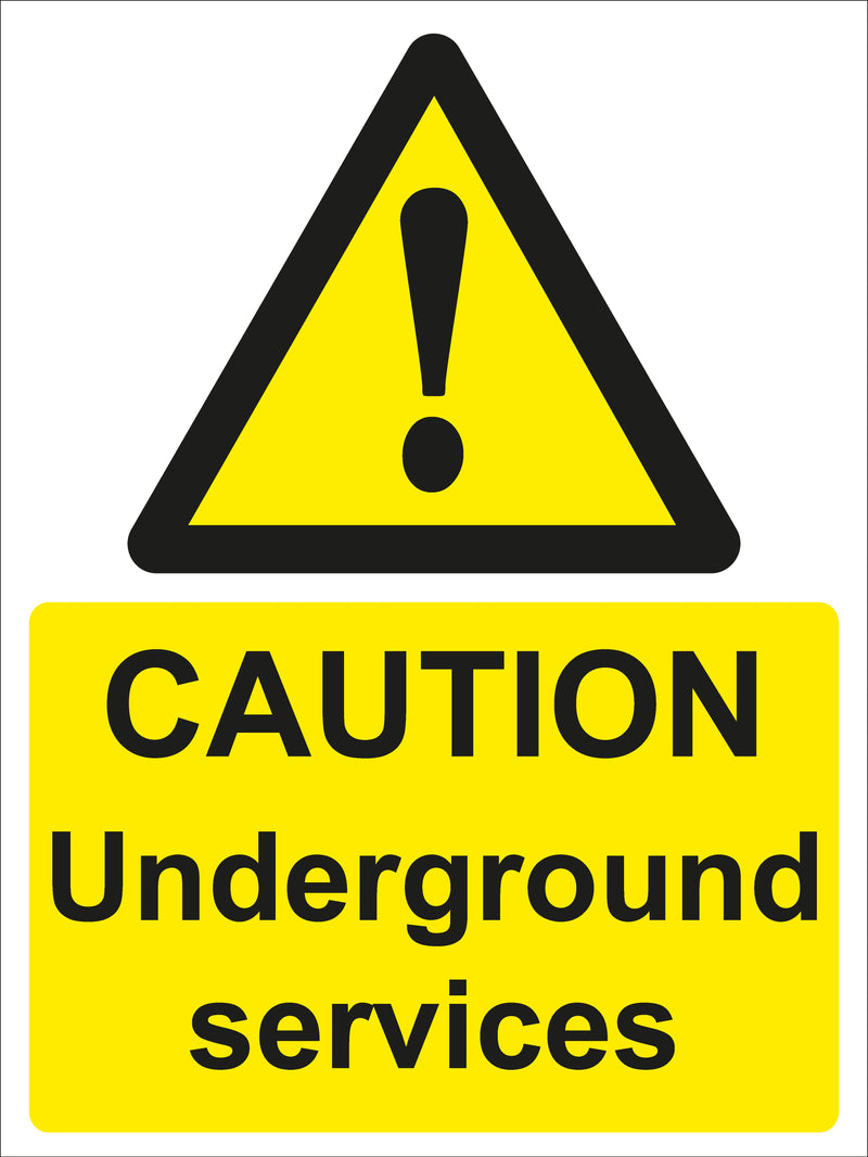 Warning Sign - CAUTION Underground services