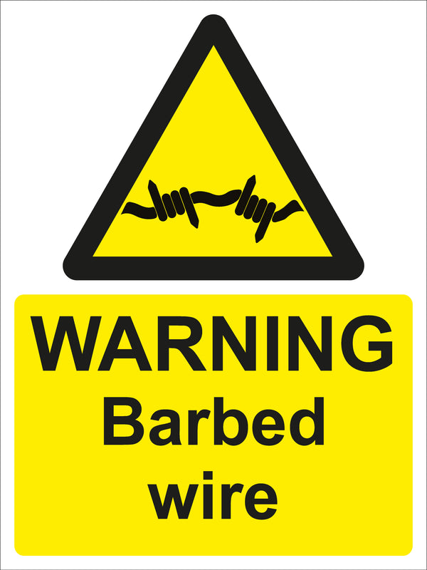 Warning Sign - WARNING Barbed wire