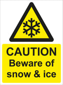 Warning Sign - CAUTION Beware of snow & ice
