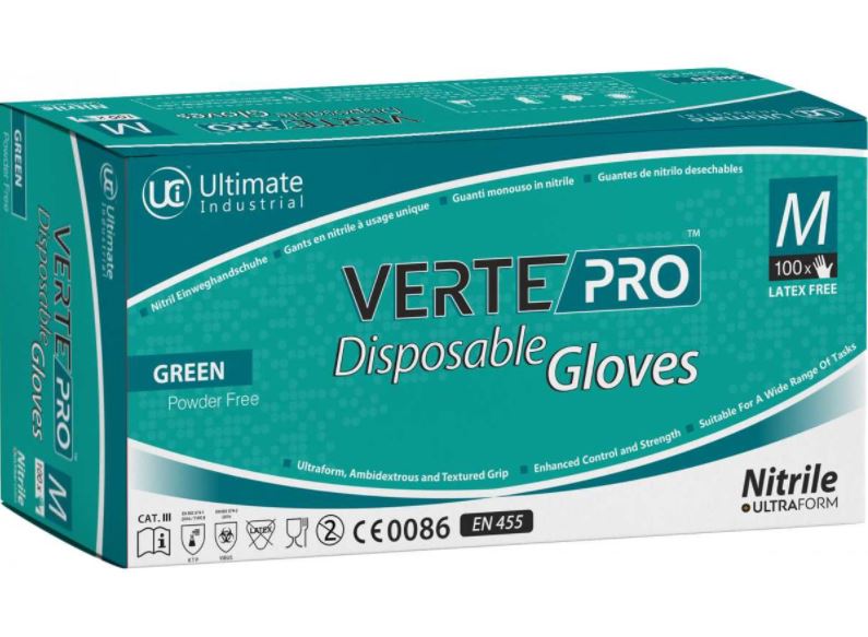 DE-Vertpro Heavyweight Green Disposable Glove (Case 100 hands)